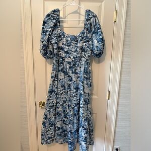 Abercrombie Emerson puff sleeve midi dress
